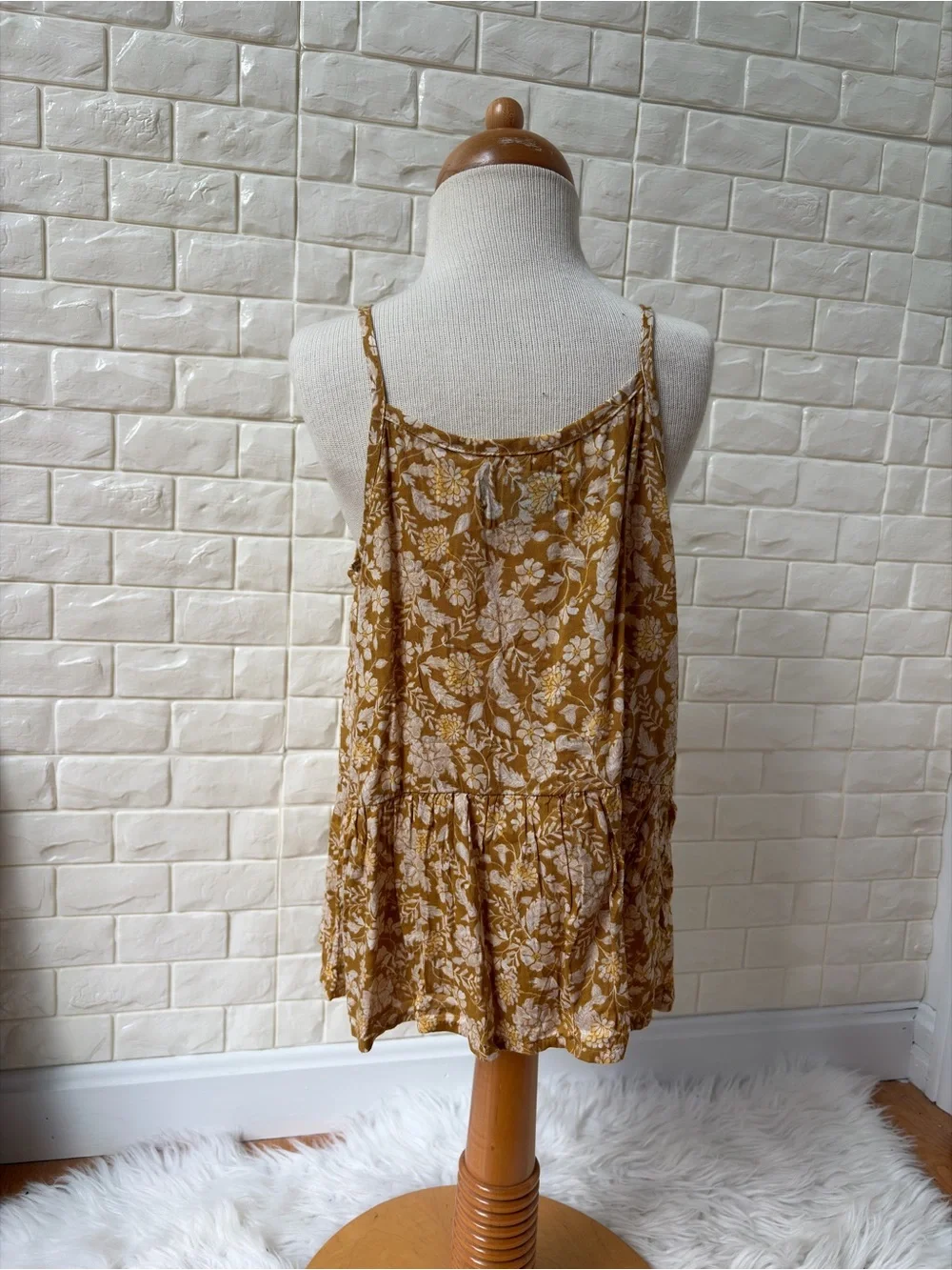 Old Navy Mustard Floral Spaghetti-Strap Dress